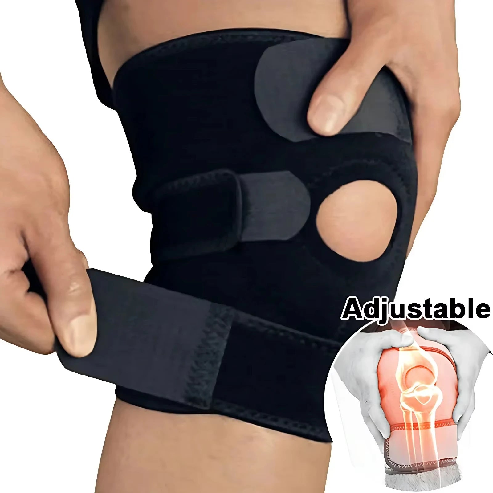 1 piece of sports and fitness knee pad, knee cap with adjustable knee support Peaceful Pleasures Health and Wellness 2 springs