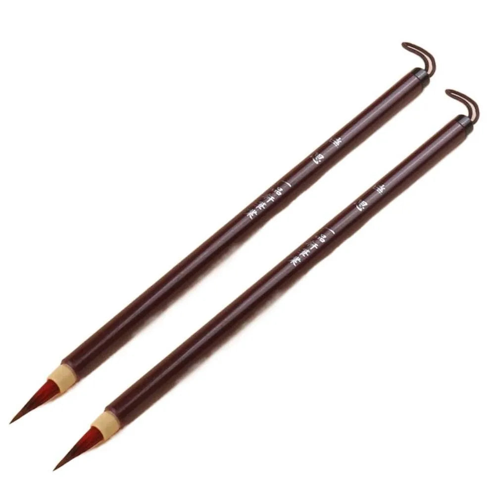 2pcs Soft Hair Chinese Brush Imitation Rabbit Hair Lightweight Painting Pen for Chinese Soft Grip Classical Hook Line Pen Office Peaceful Pleasures Health and Wellness Coffee