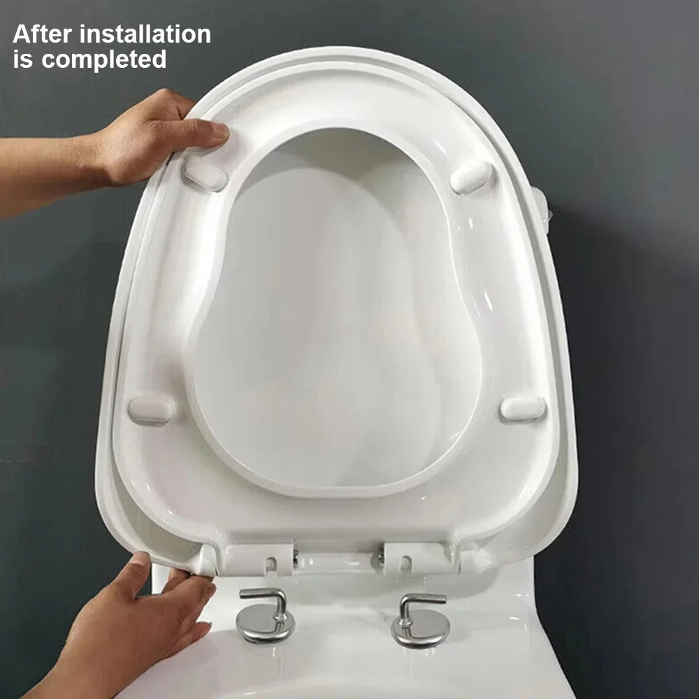 Stainless Steel Toilet Seat Hinge Soft-Close Replacement Set