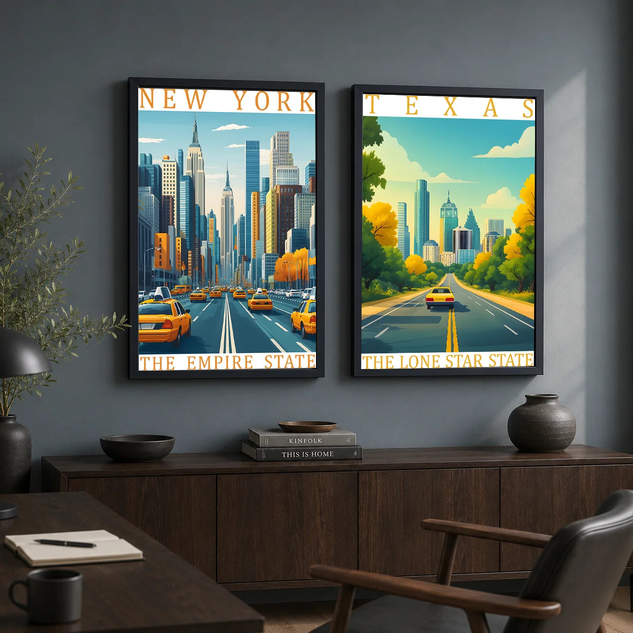 City Landscape Canvas Wall Art | Modern Travel Poster Print Canvas Wall Art Print Peaceful Pleasures Health and Wellness