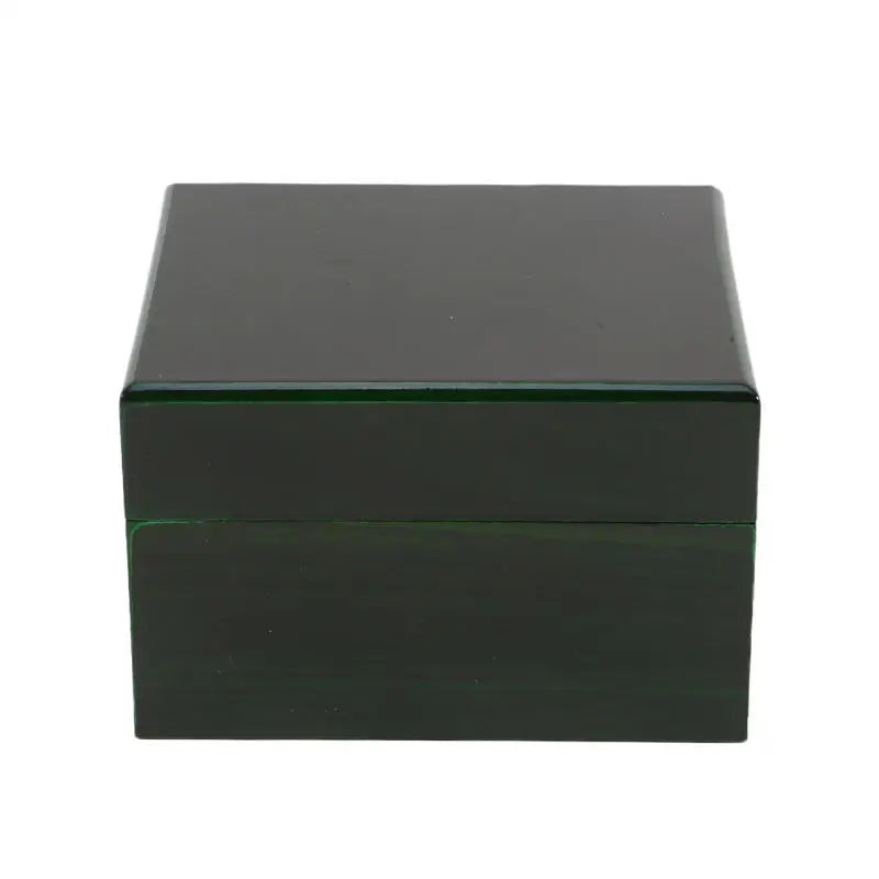 Luxury Wooden Watch Box with Display Pillow Jewelry Bracelet Case for Men Women Collector Storage Glass Top Gift Case Peaceful Pleasures Health and Wellness Deep green