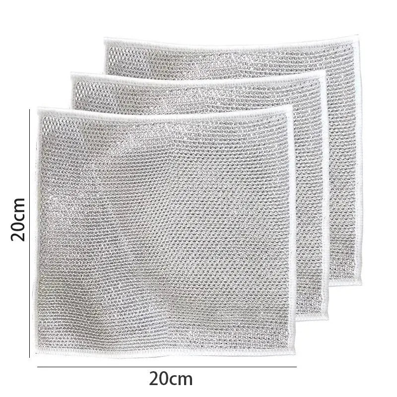 10-Pack Microfiber Magic Dishcloths with Silver Wire Scouring Pad