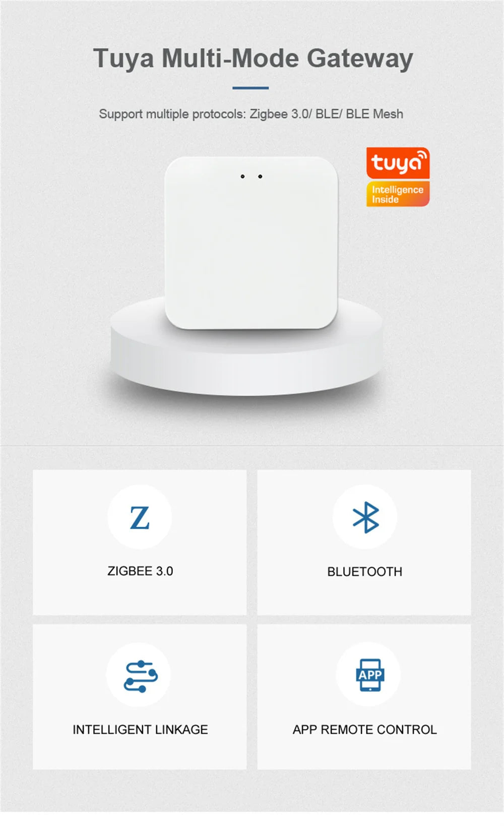 Tuya ZigBee 3.0 Smart Hub WIFl/ BLE Wireless Gateway Bridge App Voice Remote Control Work with Alexa Google Home Assistant Peaceful Pleasures Health and Wellness