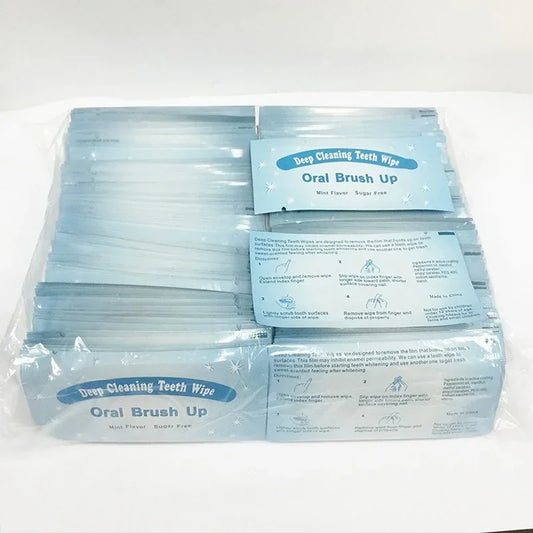 100pcs Teeth Whitening Finger Wipes | Dental Deep Clean Dental Teeth Wipes Peaceful Pleasures Health and Wellness