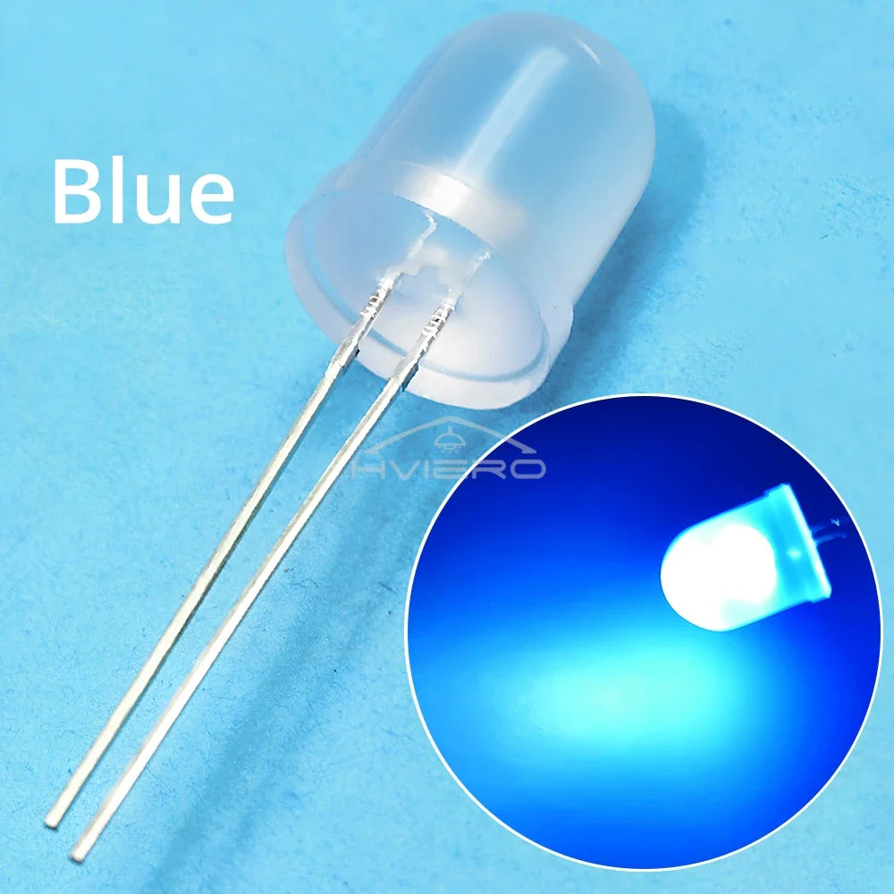 10mm Diffused LED Beads 50/250pcs | Ultra Bright DIY Diodes