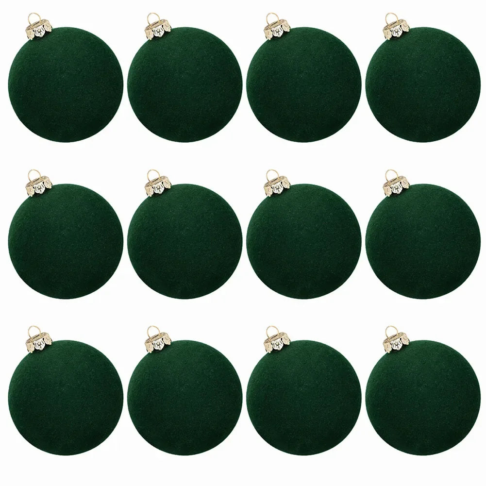 12-Pack Velvet Christmas Ball Ornaments 6cm | Xmas Tree Decor