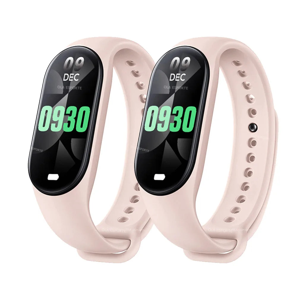 M9 Smart Watch Men Women Fitness Smart Bracelet Sports Band Heart Rate Blood Pressure Monitor Waterproof Multi-function Watches Peaceful Pleasures Health and Wellness 2pc Pink