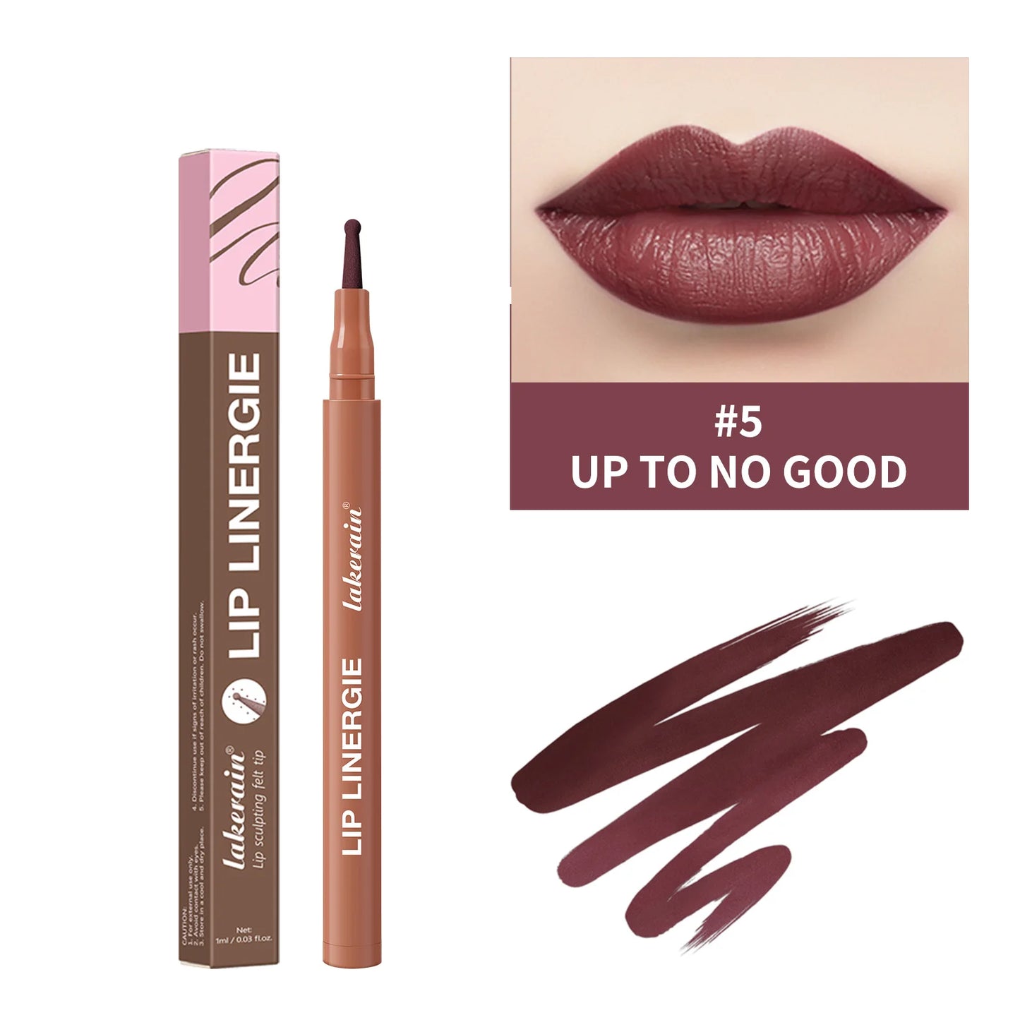 Waterproof Lip Liner Stain Lip Lingerie Long Lasting 8 Colors Transfer Proof Smudge Resistant Color No Bleed Formula Cosmetics Peaceful Pleasures Health and Wellness 05 UP TO NO GOOD