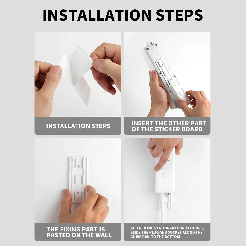 Self-Adhesive Power Strip Holder Wall Mount | Punch-Free