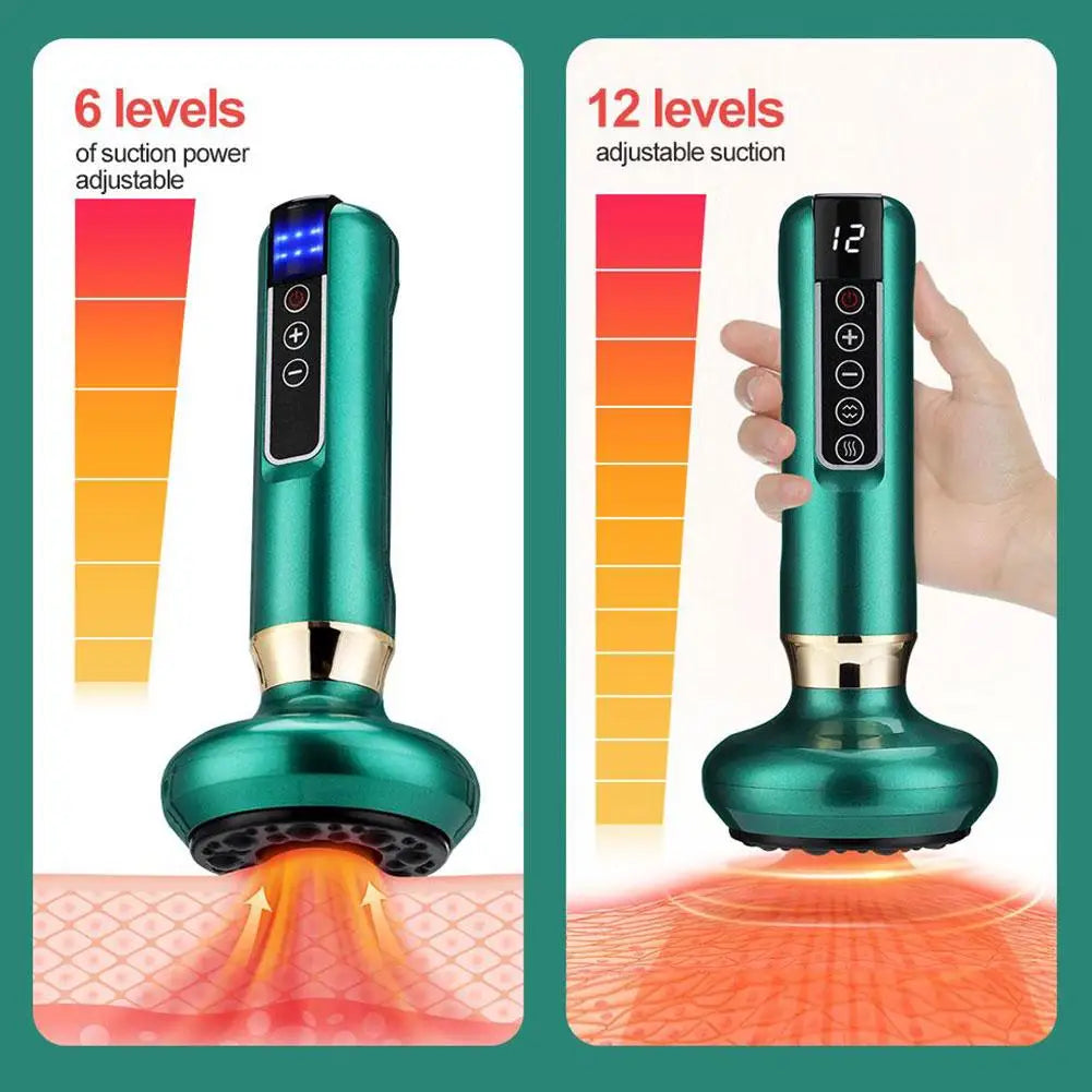 Rechargeable Cupping Massager – 12-Level Suction & Heat