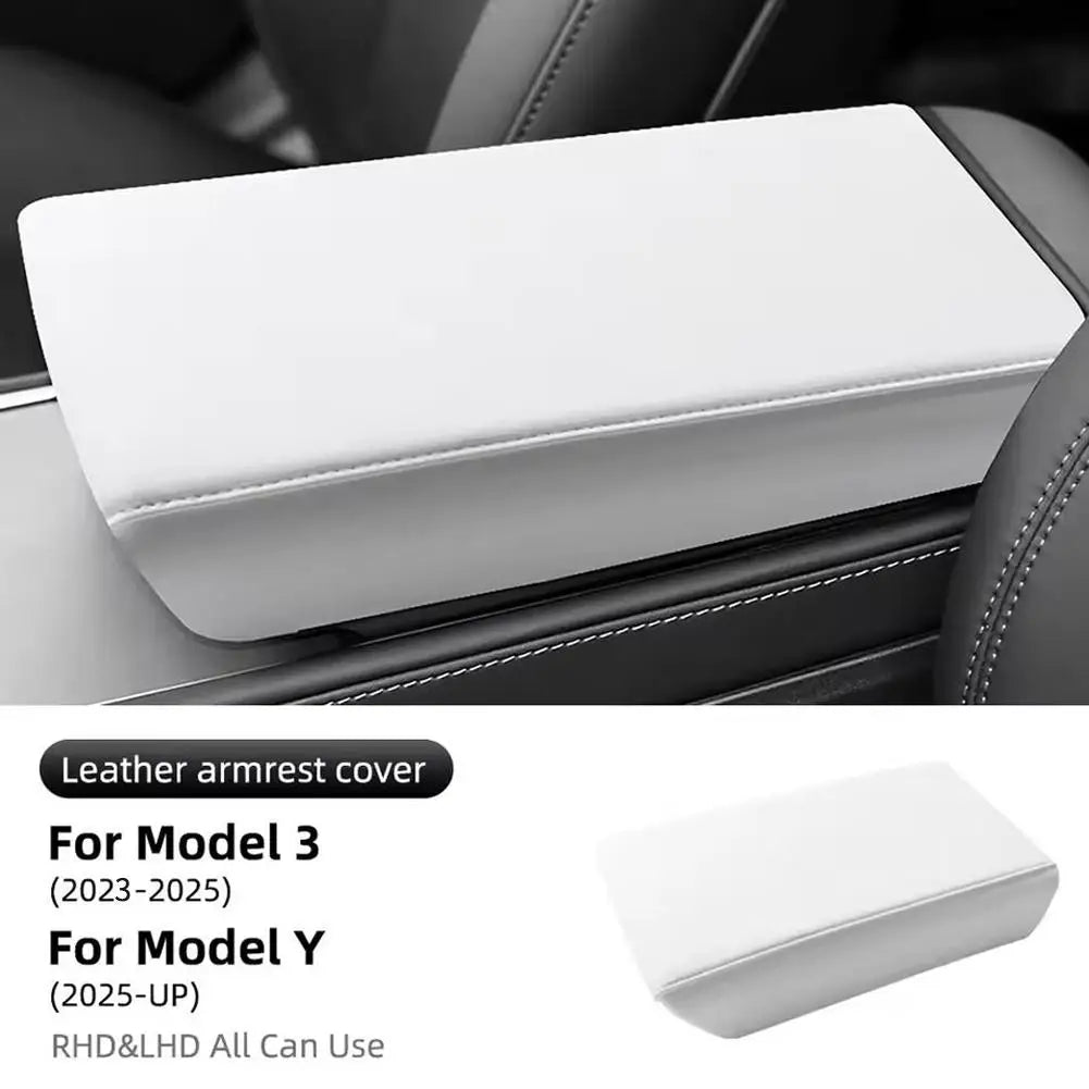 Tesla Model Y & Model 3 Leather Armrest Box Cover Pad