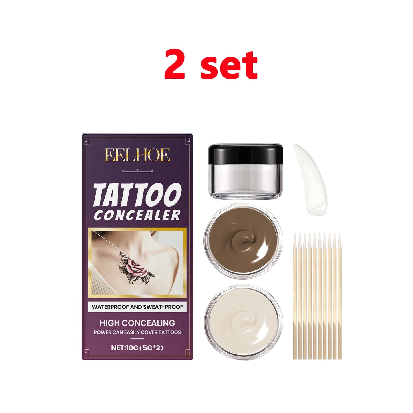 Waterproof Tattoo Cover Up Concealer | Full Coverage, 2 Colors