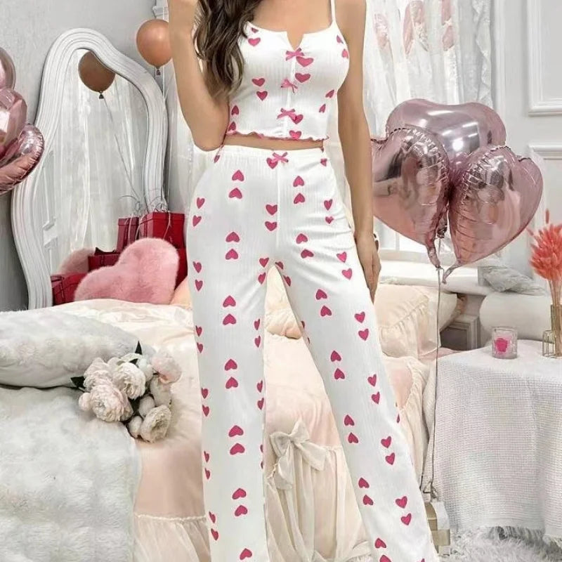 Women's Heart Mesh Contrast Lingerie Set | Baby Doll