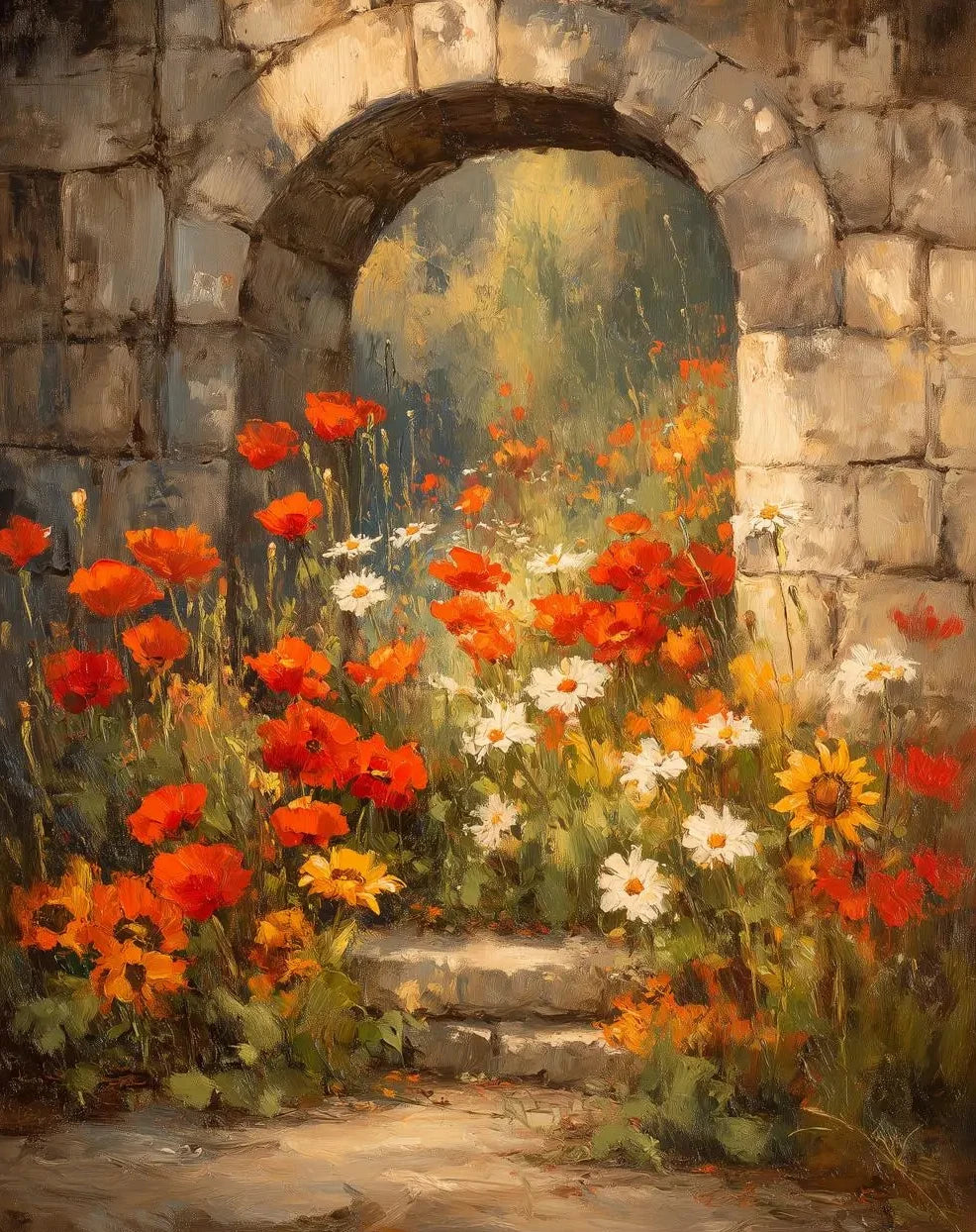 Retro Wildflower Farmhouse Canvas Wall Art | Unframed Print