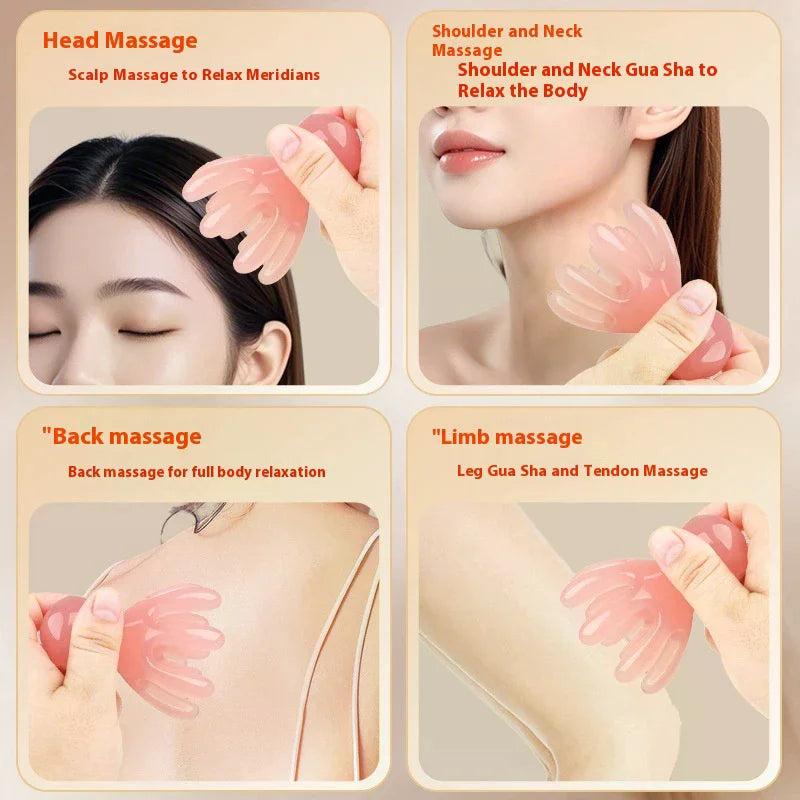 Resin Double Row Octopus Comb, Cute Head Massager, Hair Care, Meridian Scraping, Scalp Massage, Acupuncture, SPA, Gua Sha Massag Peaceful Pleasures Health and Wellness