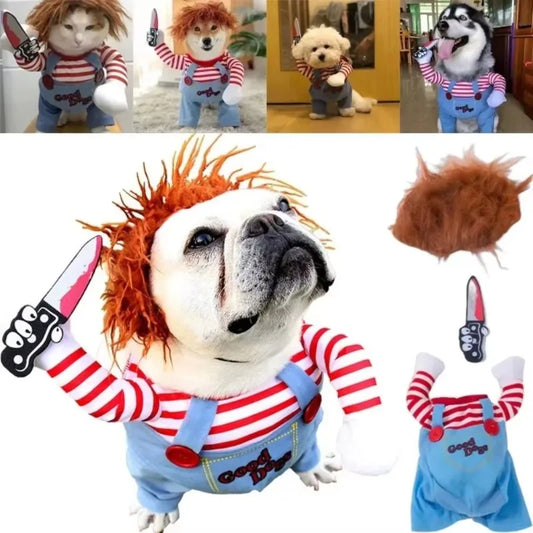 Halloween Deadly Doll Dog Costume – Funny Pet Dress Up Set Pet Halloween Costume Peaceful Pleasures Health and Wellness