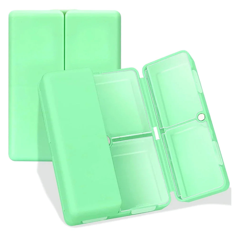 Magnetic Foldable Weekly Pill Organizer,7 Compartments Portable Travel pill Case,Small pill Box for Purse Pocket to Hold Vitamin Peaceful Pleasures Health and Wellness Green