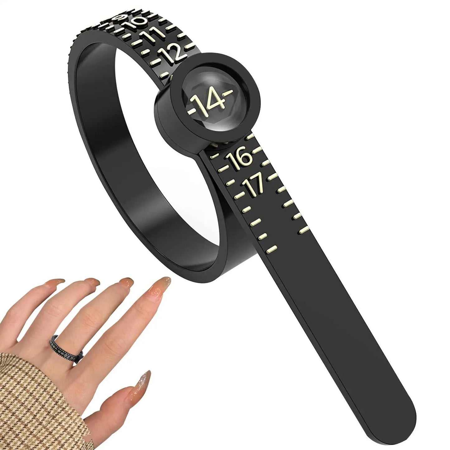 Adjustable Ring Sizer with Magnifier – Jewelry Measuring Tool