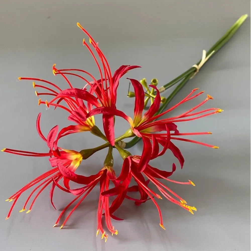 Silk Higanbana Artificial Flower 60cm | Red Spider Lily Decor