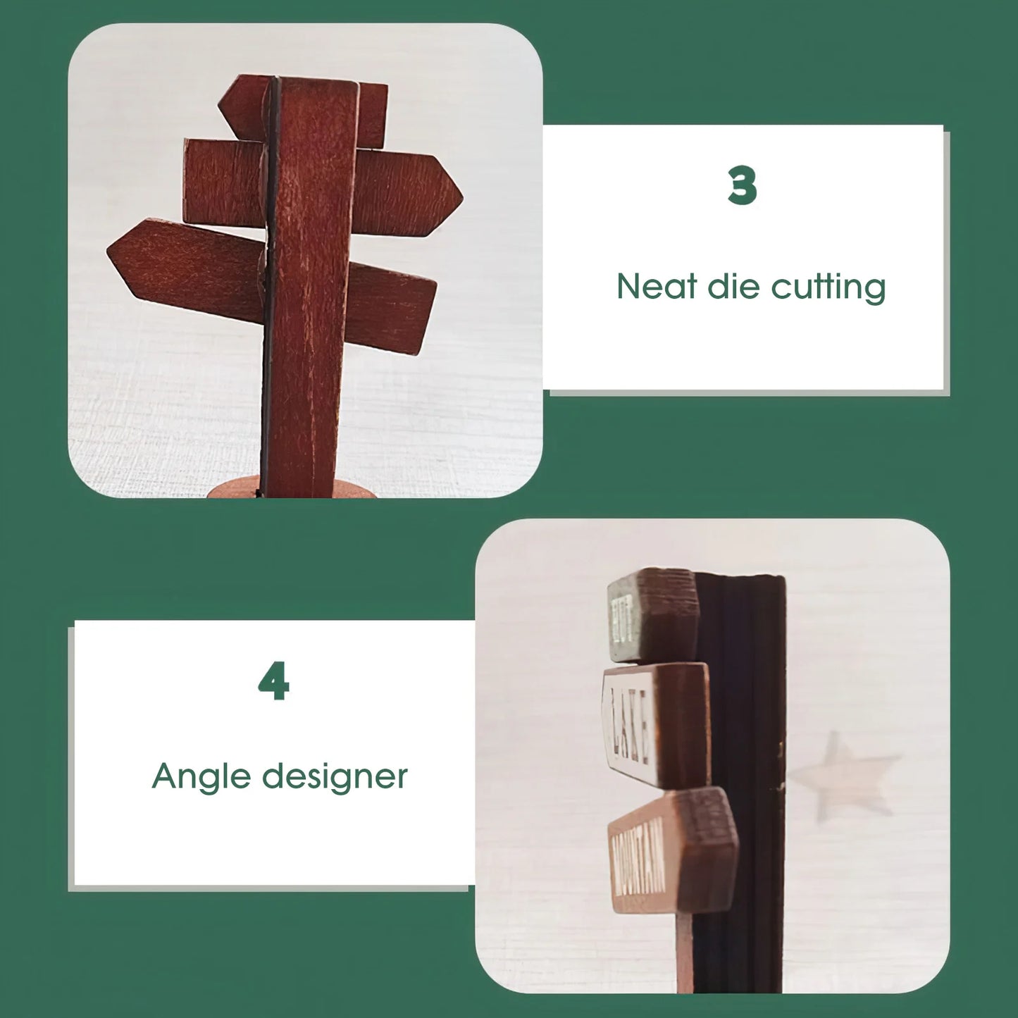 Wood Miniature Street Signs Durable Micro Landscape Ornaments for Kids Friends Classmate Families Peaceful Pleasures Health and Wellness