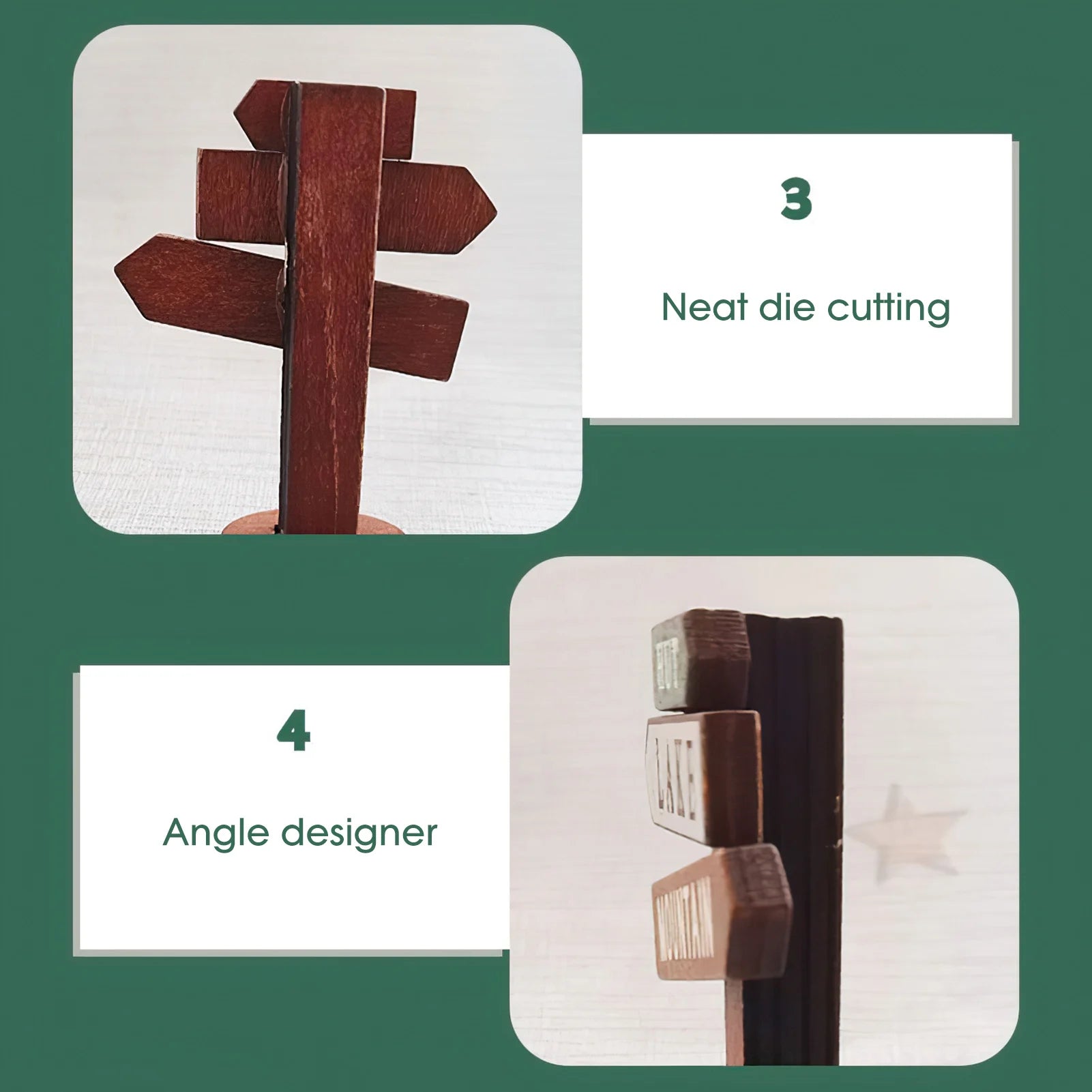 Wood Miniature Street Signs Durable Micro Landscape Ornaments for Kids Friends Classmate Families Peaceful Pleasures Health and Wellness