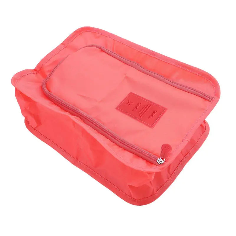 Portable Shoe Bags Travel Holds Multifunction Folding Storage Handbag High Capacity Mini Solid Color Shoe Pouch Organizer Peaceful Pleasures Health and Wellness Red