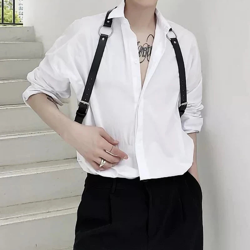UYEE Cool Rock Men's Belt PU Leather Harness Strap Costume Sexy