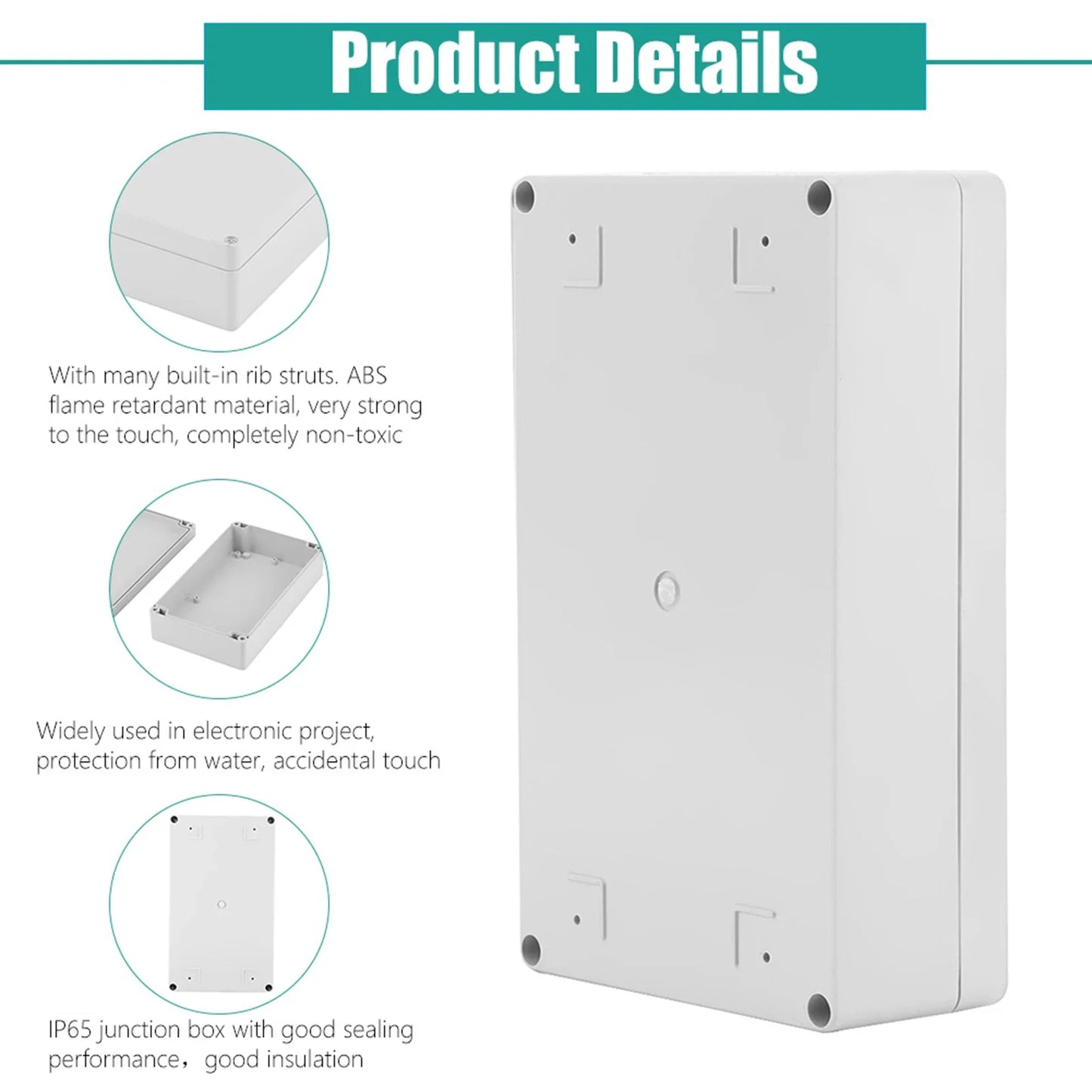 Water Resistant IP65 ABS Project Enclosure Case Wiring Junction