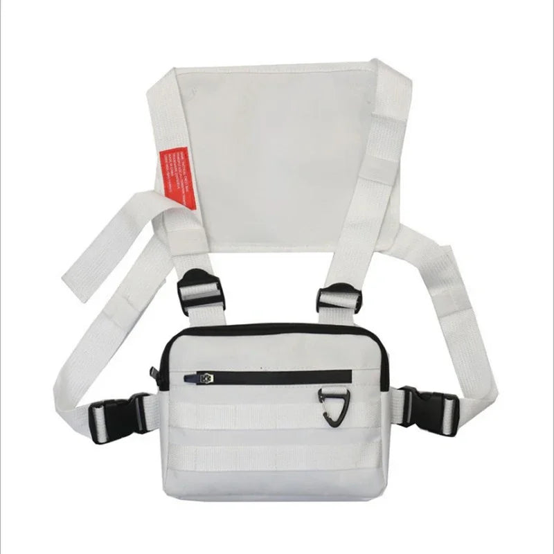 Outdoor Tactical Vest Bag CS Military Wargame Chest Rig Airsoft Pouch Holster Molle System Oxford Men Shoulder Camping Backpack Peaceful Pleasures Health and Wellness White