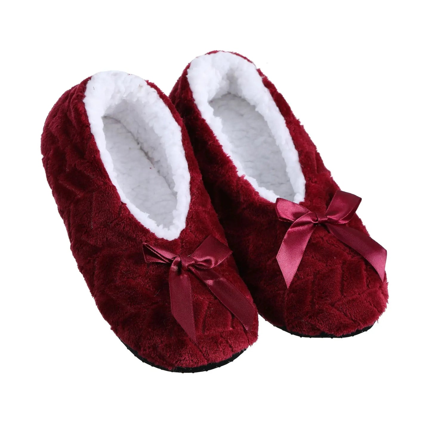 Women's Winter Plush Slippers | Fluffy Bow Non-Slip House Shoes
