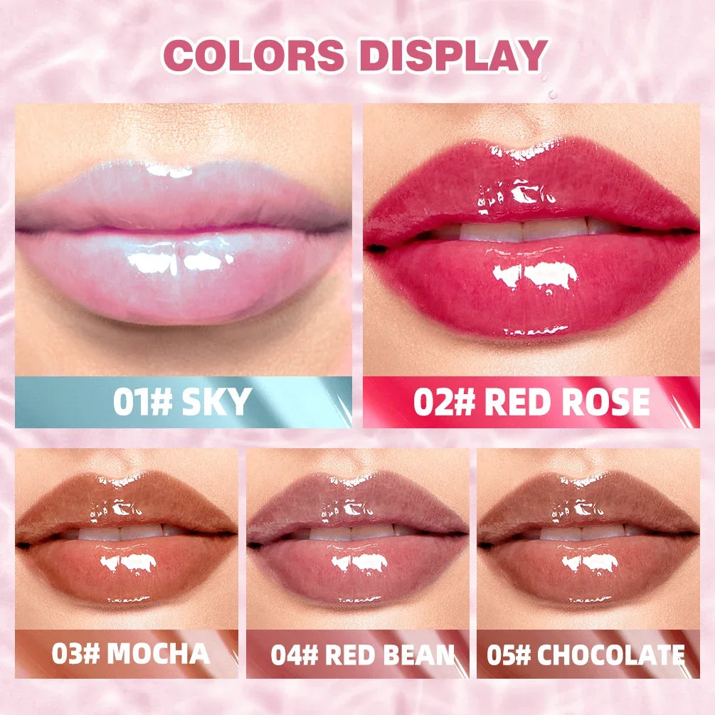 QIBEST Mirror Pearl Lip Gloss Long Lasting Moisturizing Lipstick Shine Glitter Lip Glaze Women Non Stick Cup Lip Tint Cosmetics Peaceful Pleasures Health and Wellness