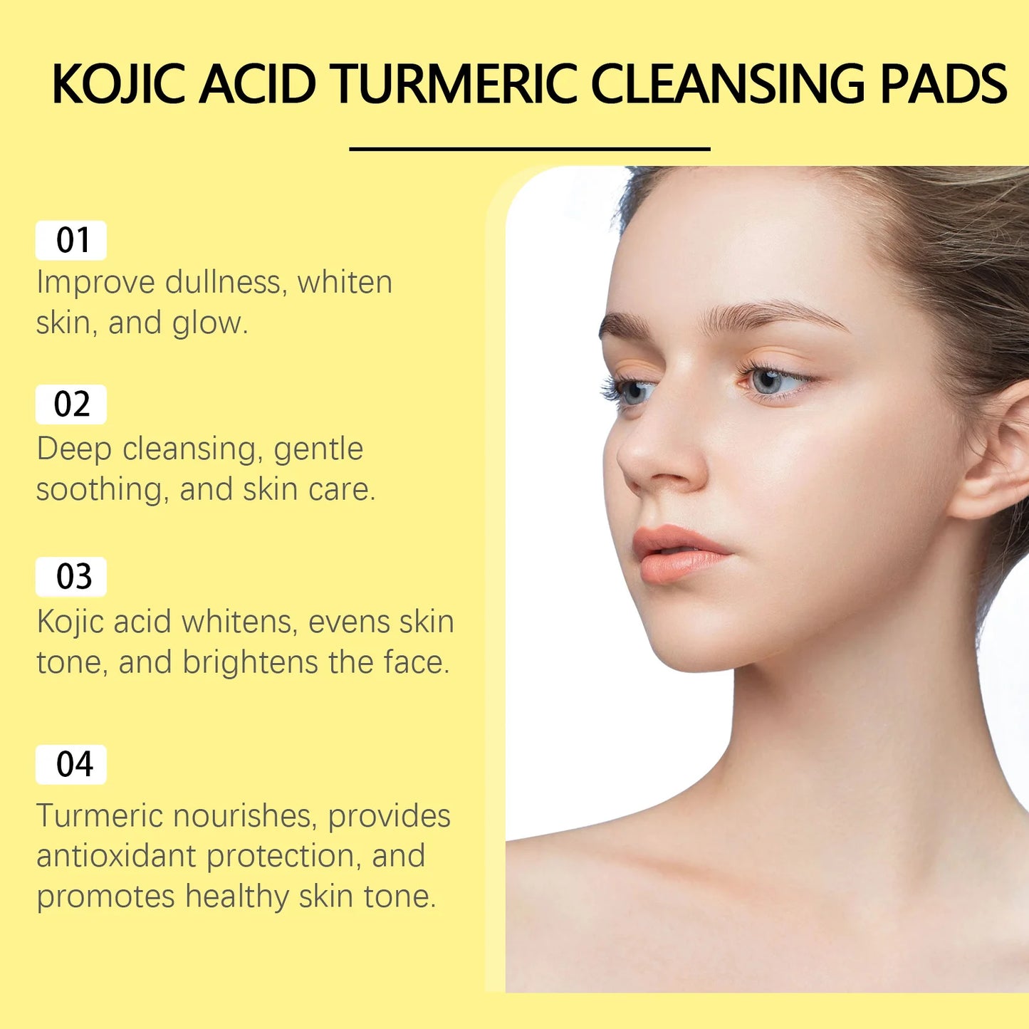 Turmeric Kojic Acid Exfoliating Facial Pads – 55 Pcs Glow