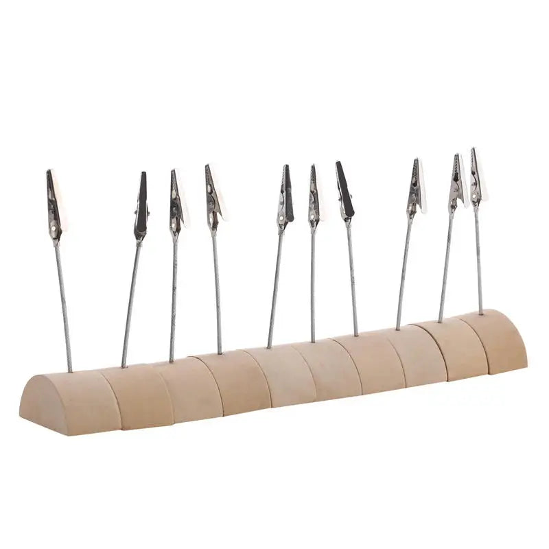 Creative Pine Card Holder 10PCS Pack DIY Iron Clip Message Clip for Office Desk Memo Paper Clips Fashion Peaceful Pleasures Health and Wellness Style C