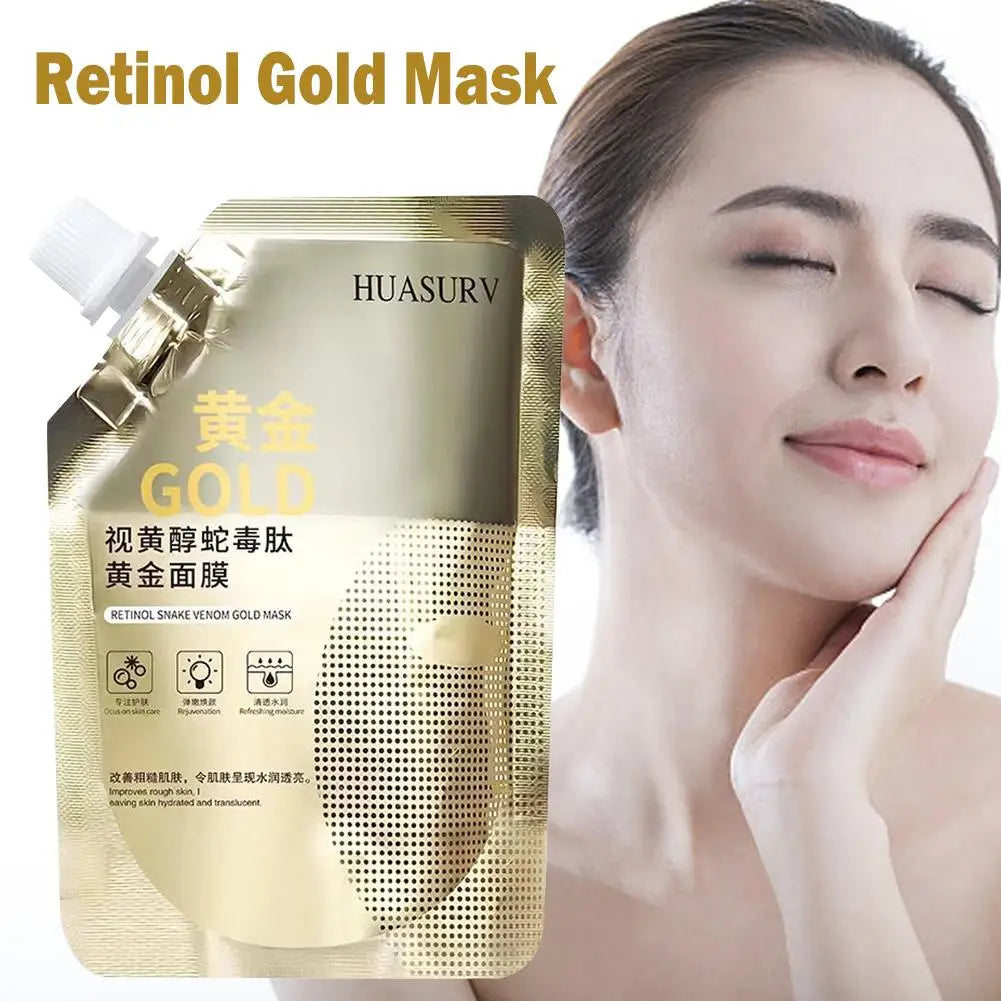 Gold Retinol Snake Venom Peel Off Mask for Deep Cleansing Peaceful Pleasures Health and Wellness