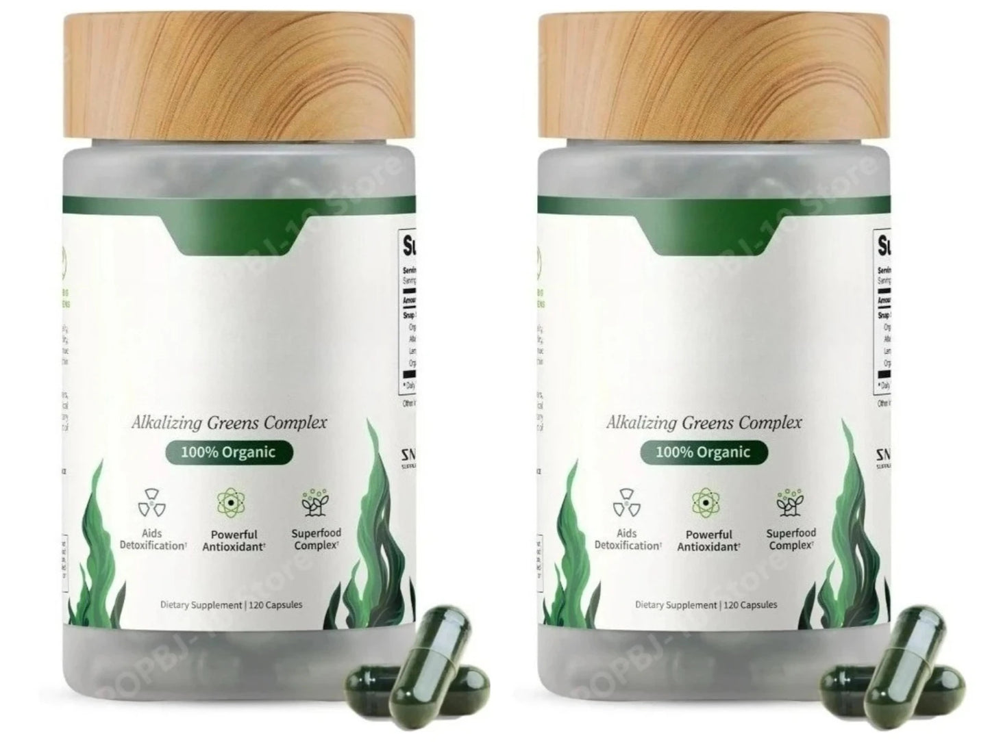 Organic Spirulina Capsules – Blue Green Algae Superfood 120ct