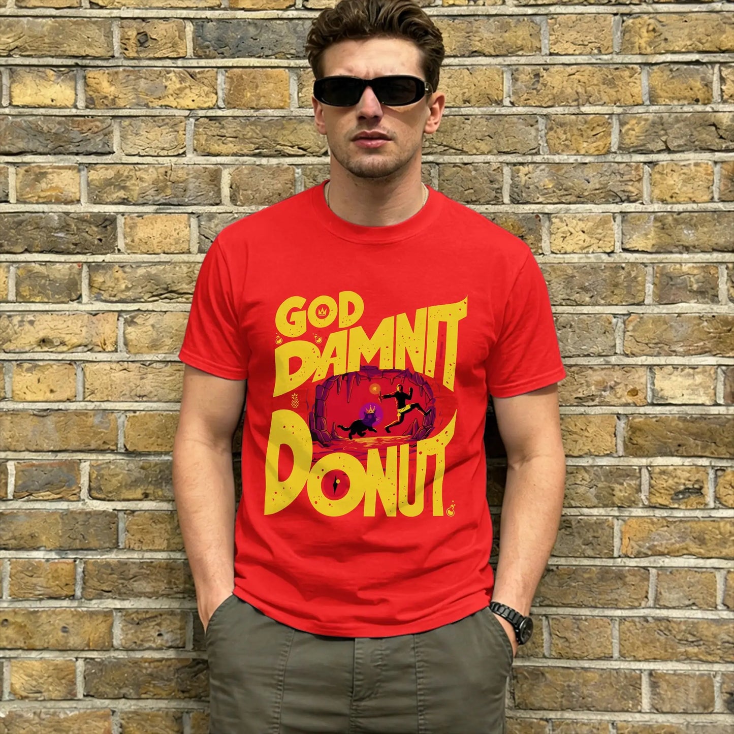 Dungeon Crawler Carl T-Shirt Summer Harajuku T Shirts Men Pure Cotton O Neck Oversized Top Tees Short Sleeve Classic Tshirt Peaceful Pleasures Health and Wellness Red XXL