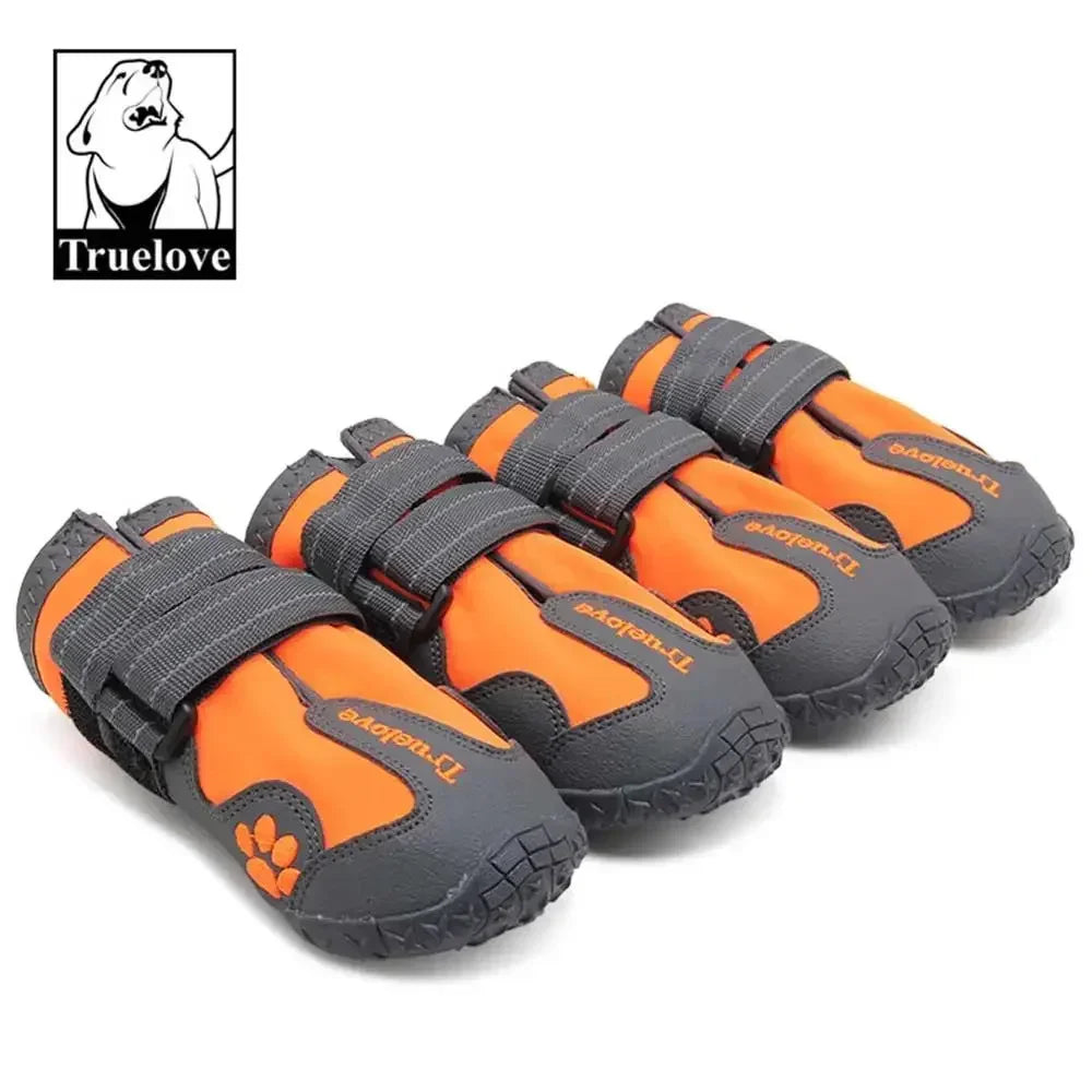 Truelove Dog Shoes Waterproof Anti-Slip Rain Boots Warm Snow Reflective for Small Medium Large Pet Sports Training TLS3961 Peaceful Pleasures Health and Wellness Orange 1-(widest-3.5CM) Russian Federation