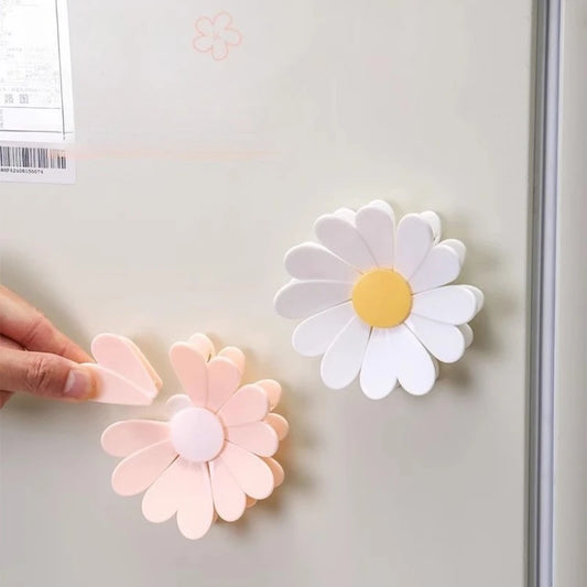 Magnetic Daisy Snack Sealing Clips | 3D Flower Fridge Bag Clips Food Bag Sealing Clip Peaceful Pleasures Health and Wellness