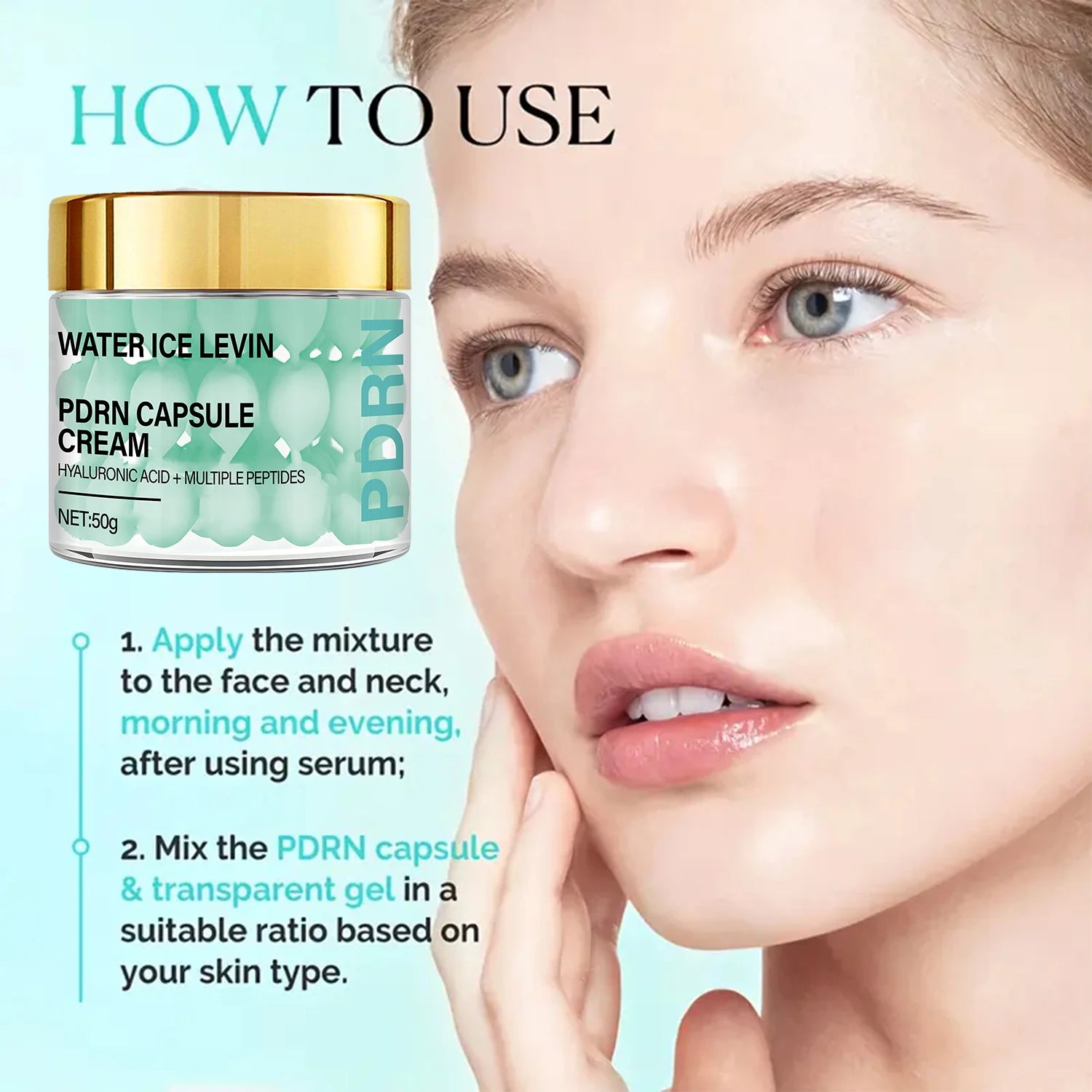 PDRN Capsule Cream – Hyaluronic Acid & Peptides Anti-Aging Anti-Aging Face Cream Peaceful Pleasures Health and Wellness