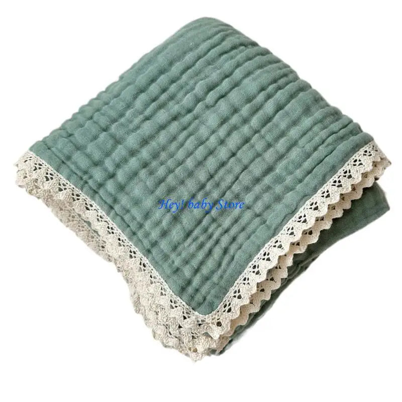 6-Layer Cotton Gauze Baby Blanket with Lace | Boys & Girls