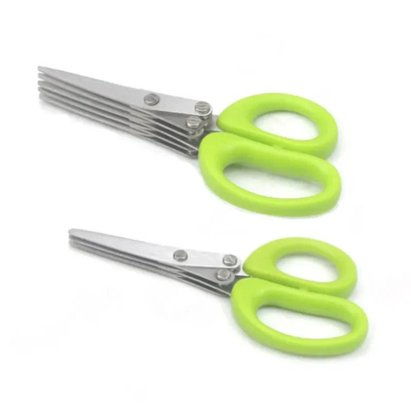 Muti-Layers Kitchen Scissors Stainless Steel Vegetable Cutter Scallion Herb Laver Spices Cooking Tool Cut Kitchen Accessories Peaceful Pleasures Health and Wellness