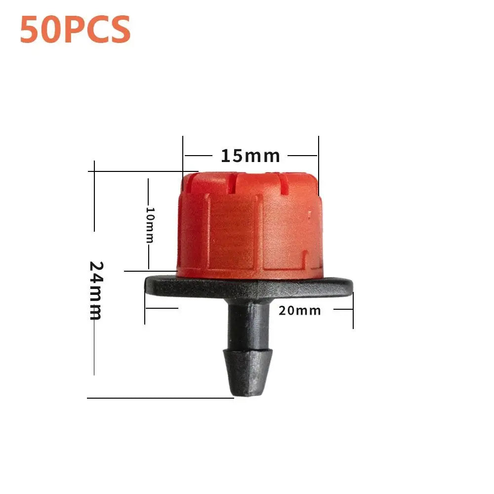 50PCS New 360 Degre Water Dropper Head Adjustable Garden Adjustable Irrigation Drippers Watering Plastic Sprinklers Peaceful Pleasures Health and Wellness red