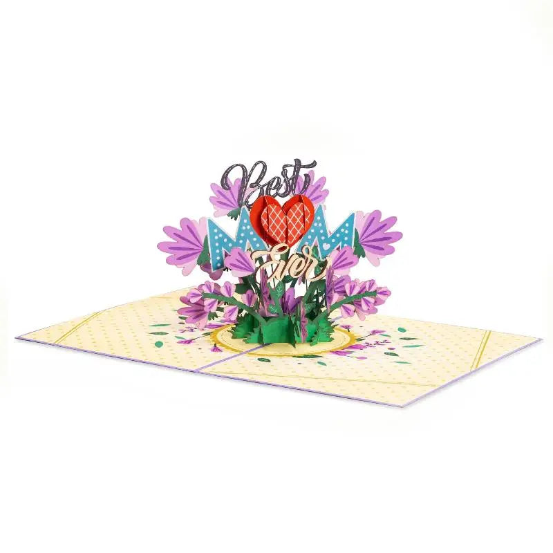 3D Pop-Up Happy Mother's Day Card with Envelope | Eco Paper Greeting Card Peaceful Pleasures Health and Wellness A1