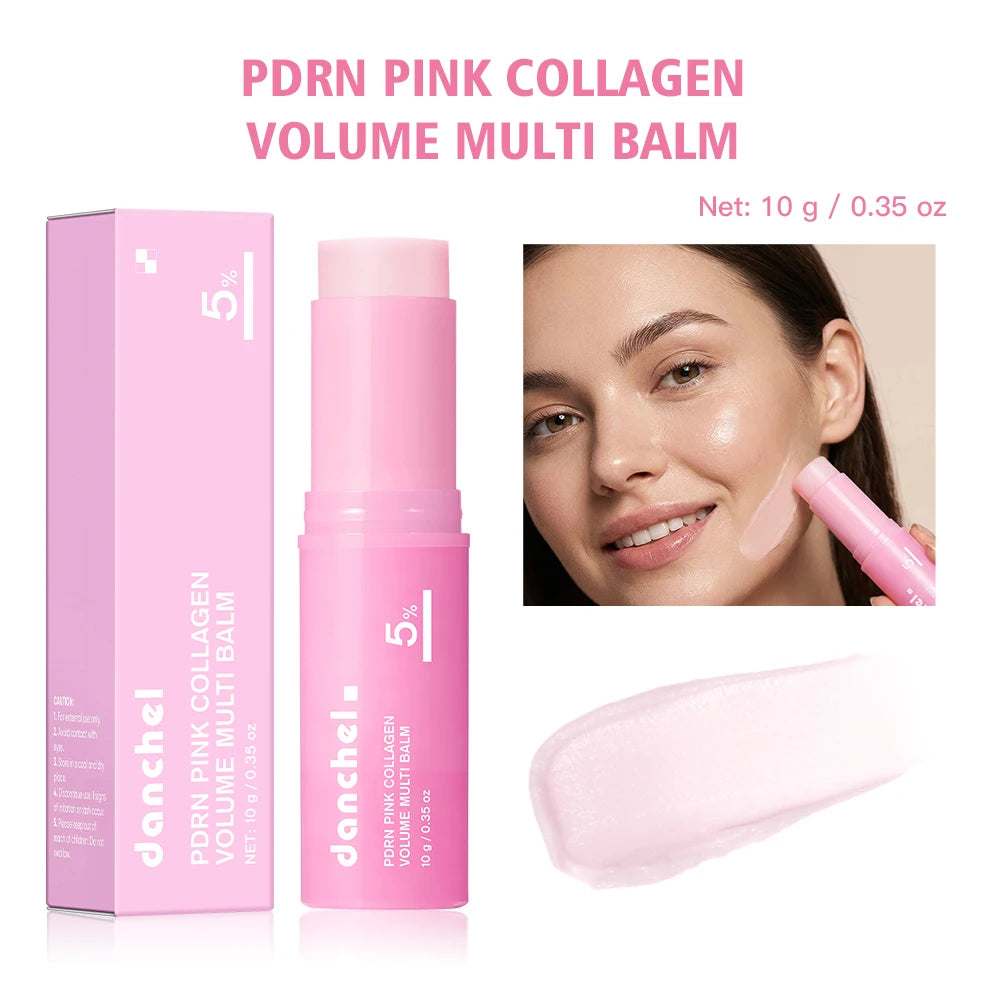 PDRN Pink Collagen Volume Collagen Stick Multi Balm Stick Deep Hydration Moisturizer Brightening Plump Smooth Face Skin Care Peaceful Pleasures Health and Wellness 1pcs