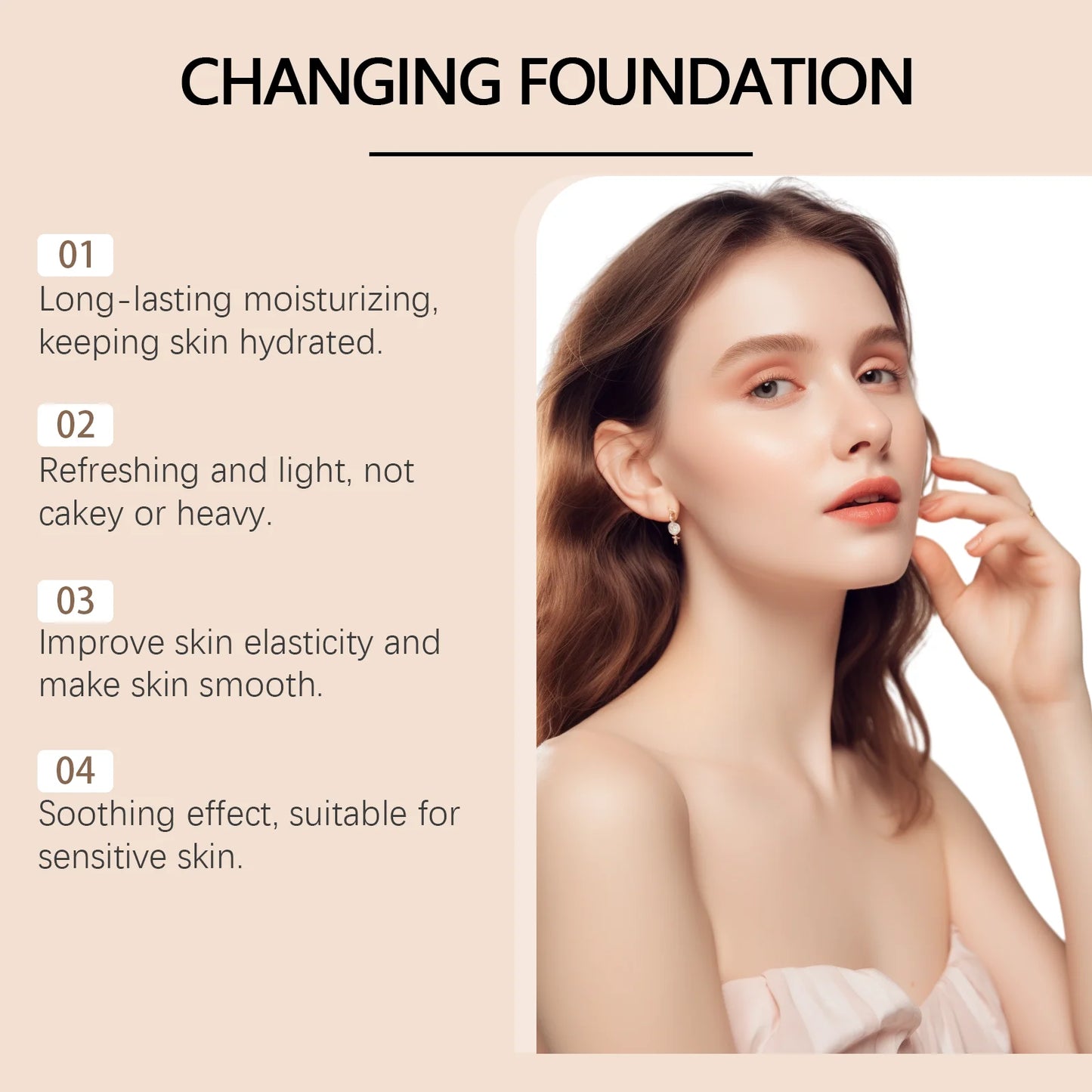 Lightweight Matte Liquid Foundation Concealer – Moisturizing