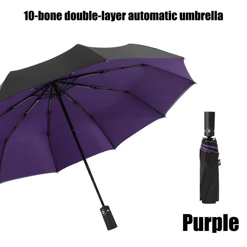 Windproof Double-Layer Auto Folding Umbrella | Large Business