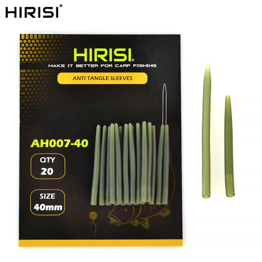 HIRISI 20Pcs Carp Fishing Anti-Tangle Sleeves, Hook Connection Protective Tubing, Practical Terminal Tackle Accessories Peaceful Pleasures Health and Wellness