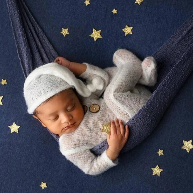 Newborn Photography Props – Knit Romper & Hat Set Boy Girl