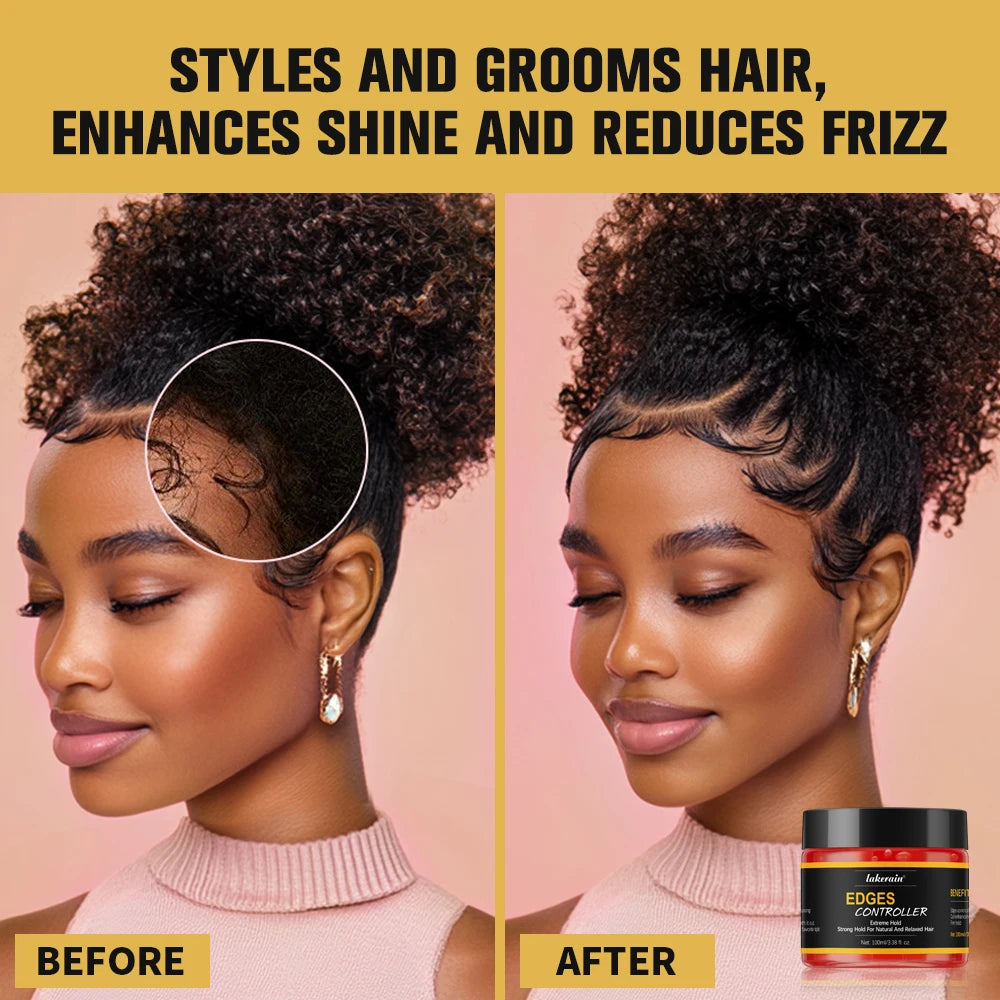 Edge Control Strong Hold Hair Gel Thick Edges Styling Gel Non-Greasy Non-Flaking No White Cast Long Lasting Supports All Hair Ty Peaceful Pleasures Health and Wellness
