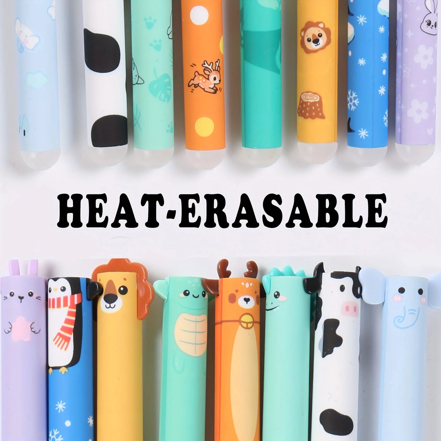 8-Pack Animal-Shaped Erasable Gel Pens | Journaling Gift Set
